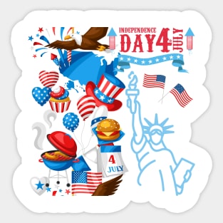 4th of July independence day Sticker